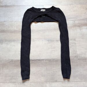 Urban Outfitters Black Sweater Cropped S Open Back And Front